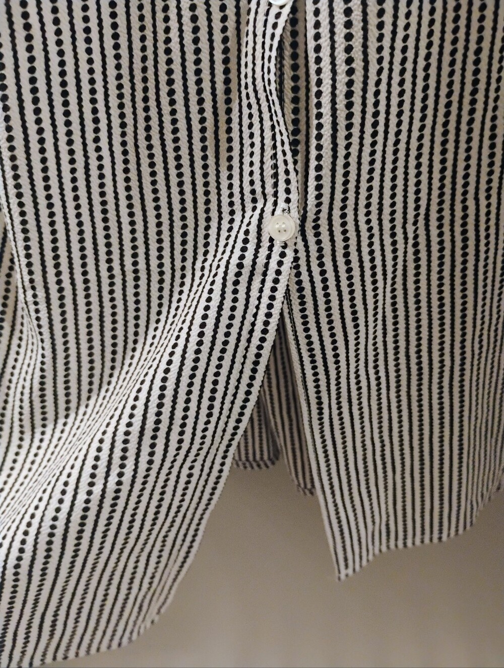 NWT $98 Max Studio Stripe White Black Midi Skirt Button Front - Picture 8 of 8